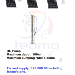 Borehole pump 1.1kw DC installation