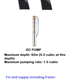 Borehole pump 0.75kw DC installation